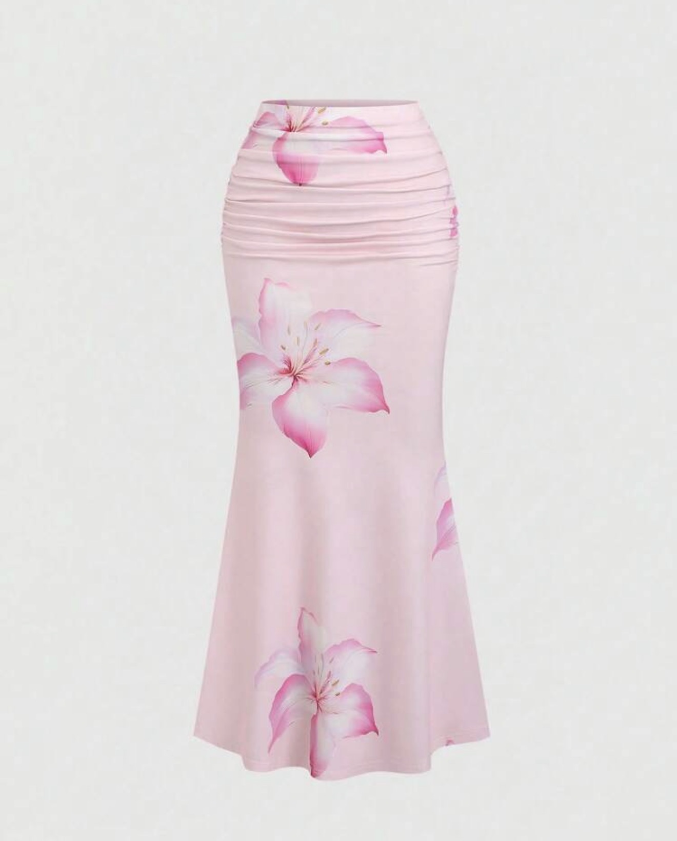 Sweetra Falda acampanada con pliegues y estampado floral all-over para mujer