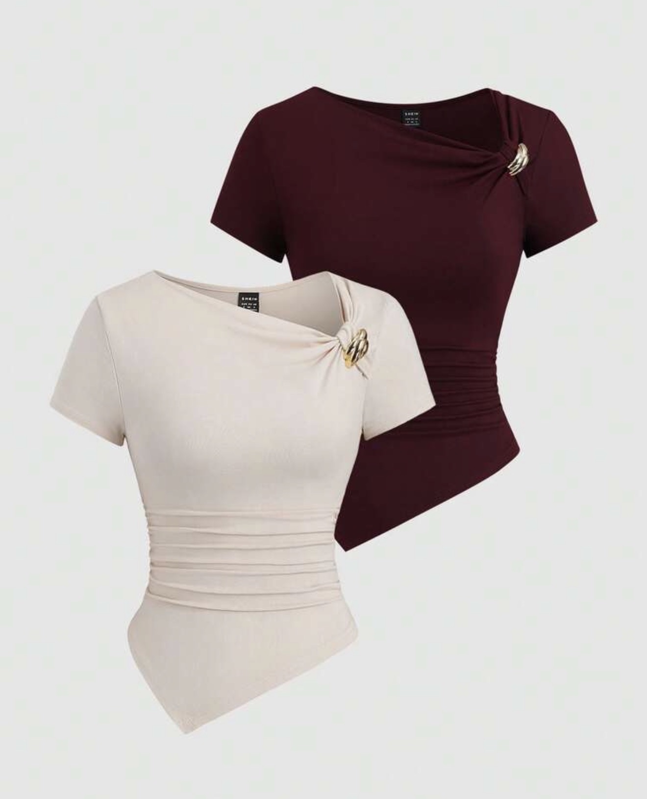 Sweetra 2 Camisa larga con botones у bajo asimétrico sexy de estilo Y2K
