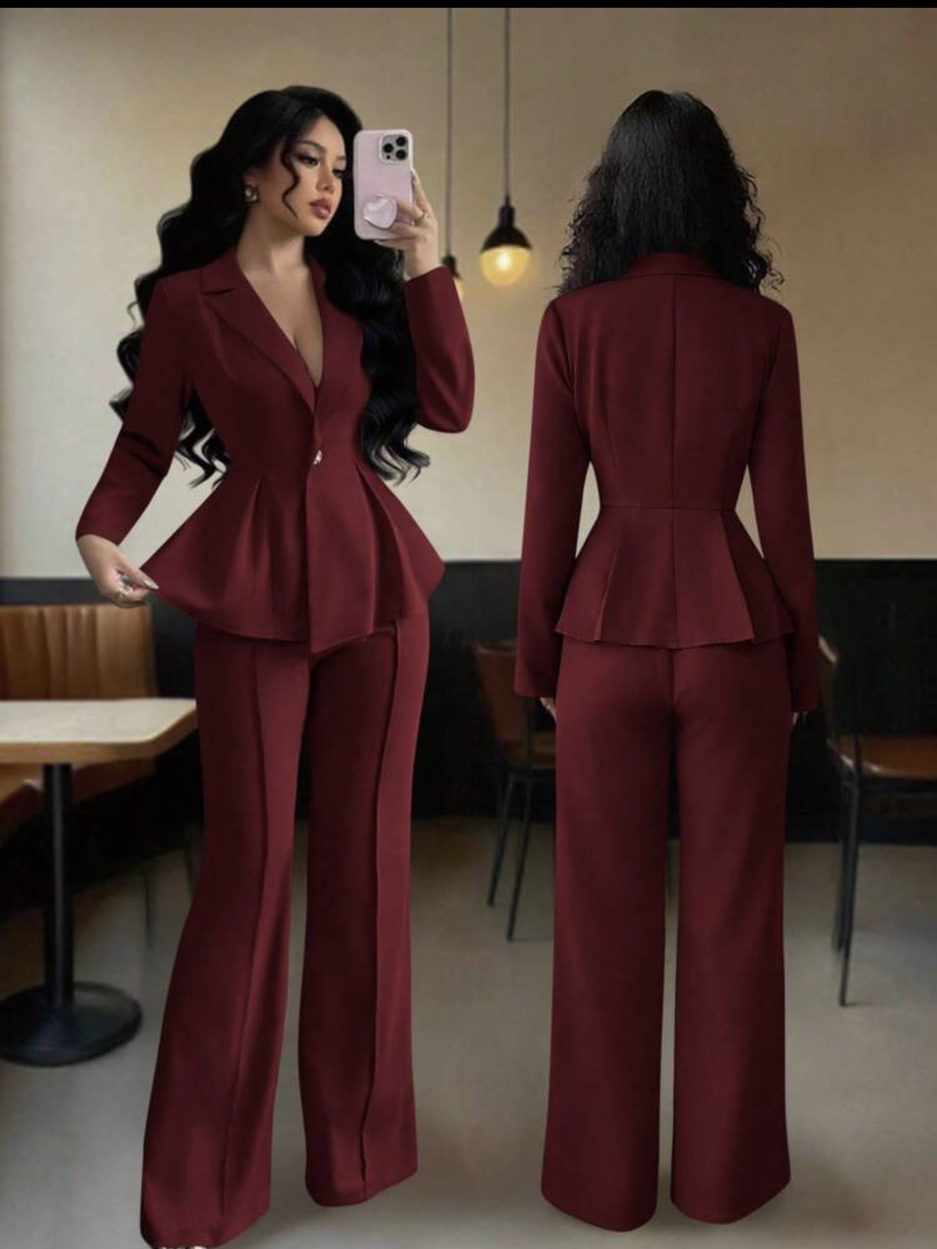 Elenzga traje con cintura ceñida y elegante
