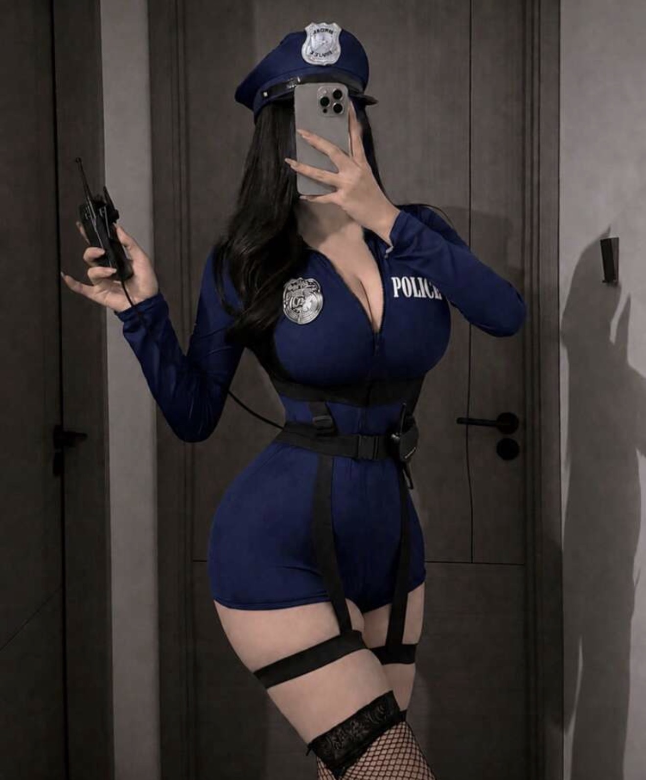 1 Set Disfraz de Uniforme de Policía Femenino para Juego de Rol y Cosplay, Estilo Sexy de Azafata,Traje de Secretaria Jefa Europea & Americana