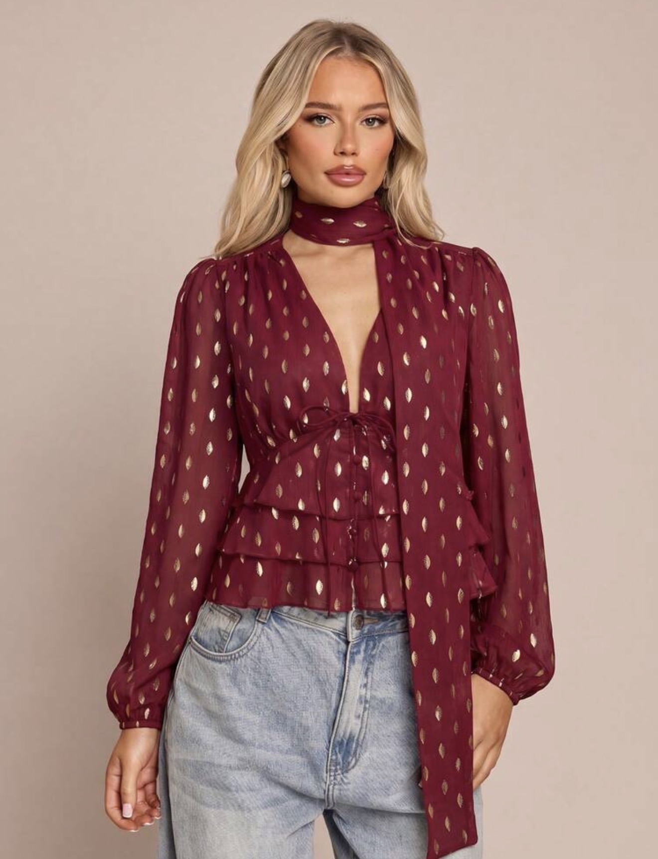 Glamine Blusa de mujer estilo francés
