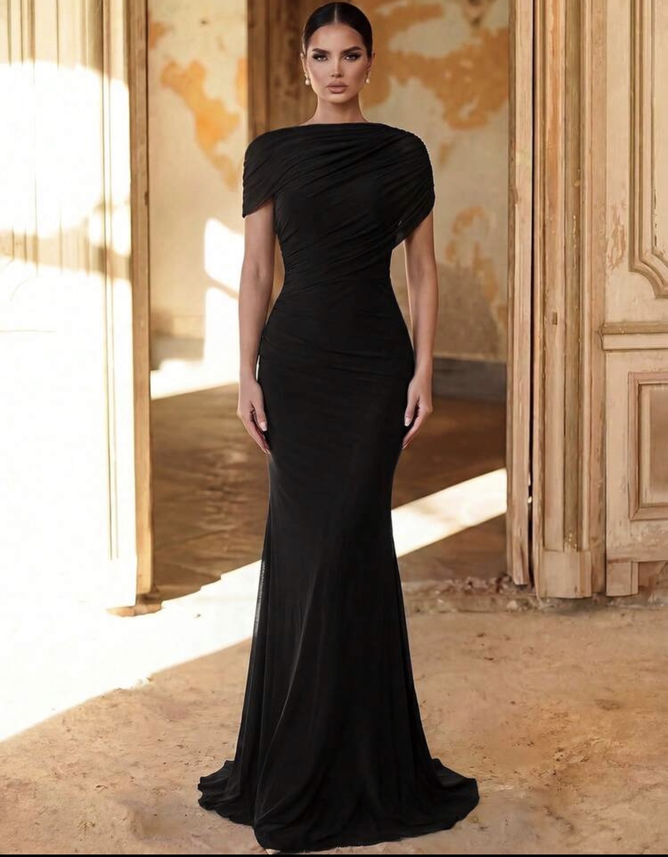 Vestido Aureia, Corte de sirena con decoración de volantes