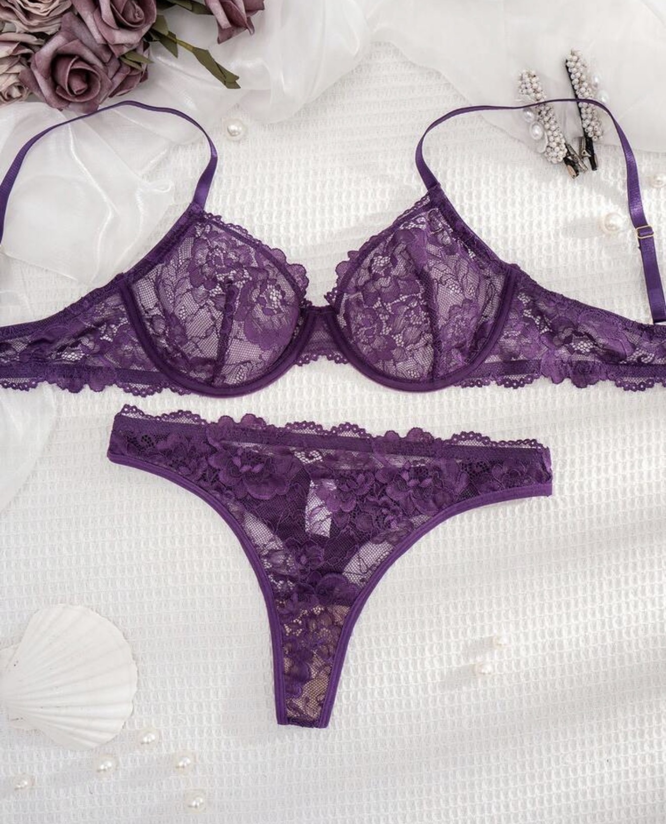Conjunto de lencería sólida y cómoda sin aros para mujer